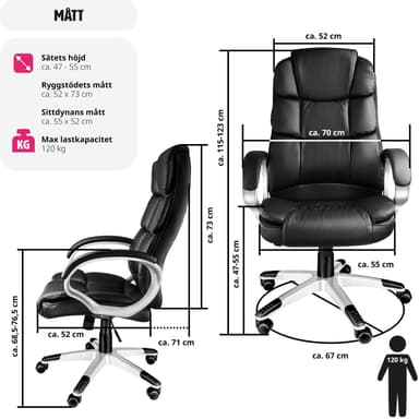tectake Kontorsstol Jonas - svart