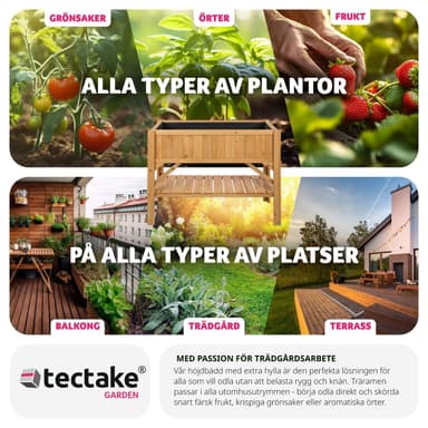 tectake Planteringslåda med förvaring - brun
