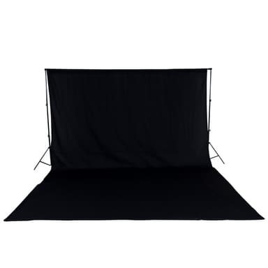 tectake Fotobakgrund / Backdrop set 3x6m med väska - svart