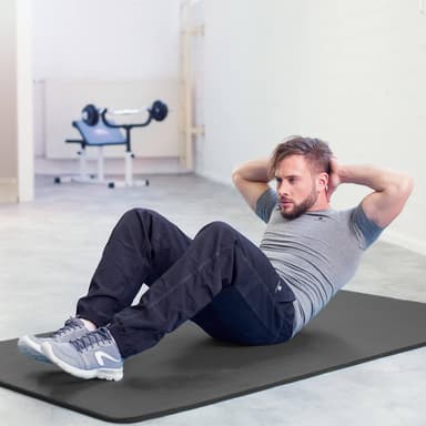 tectake Yogamatta - 180 x 60 x 1,5 cm, svart