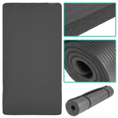 tectake Yogamatta - 180 x 60 x 1,5 cm, svart