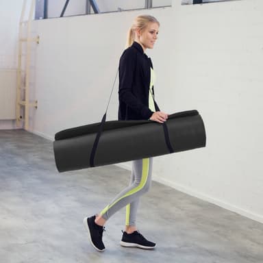 tectake Yogamatta - 180 x 60 x 1,5 cm, svart