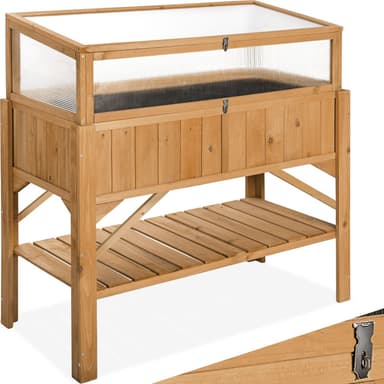 tectake Planteringslåda med överdel - brun