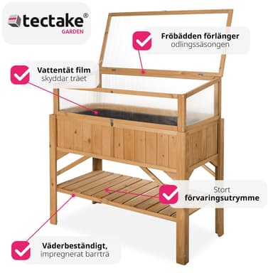 tectake Planteringslåda med överdel - brun