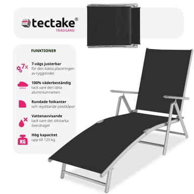 tectake Solsäng Marisol - svart/silver