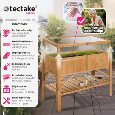 tectake Planteringslåda med överdel - brun