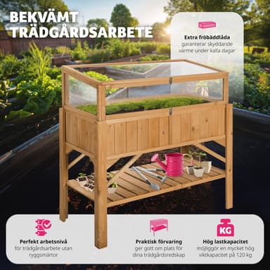 tectake Planteringslåda med överdel - brun