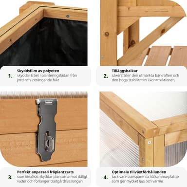 tectake Planteringslåda med överdel - brun
