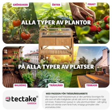 tectake Planteringslåda med överdel - brun