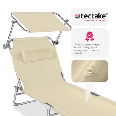 tectake 2 Solsängar Chloé - beige
