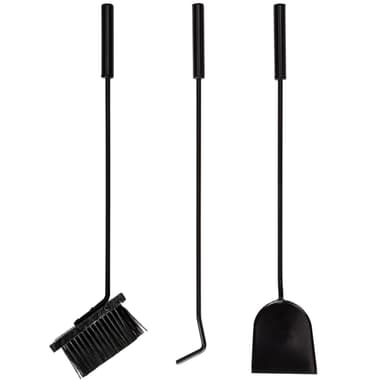 tectake Vedvagn vedkärra med spade, spett och borste - svart