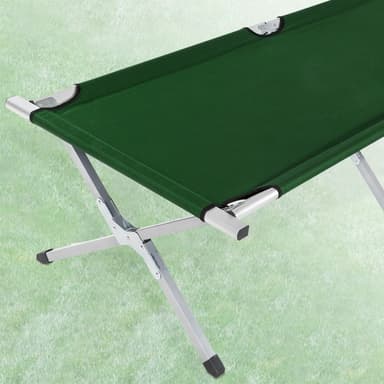 tectake Tältsäng i aluminium, hopfällbar - grön