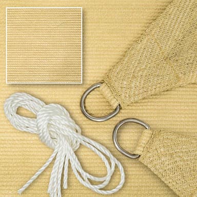 tectake Solsegel i polyeten kvadratiskt, beige - 500 x 500 cm