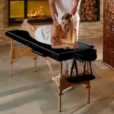 tectake 2-zons massagebänk 5 cm stoppning + väska - svart