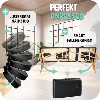 tectake 2-zons massagebänk 5 cm stoppning + väska - svart