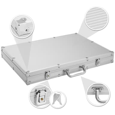 tectake Pokerset - silver, 1000 delar