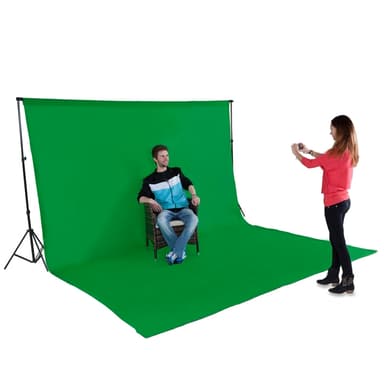 tectake Fotobakgrund / Backdrop set 3x6m med väska - grön