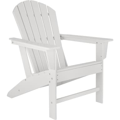 tectake Trädgårdsstol med fotstöd i Adirondack-design - vit/vit