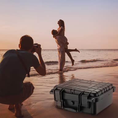 tectake Universalbox Kameraväska Skyddsväska - M