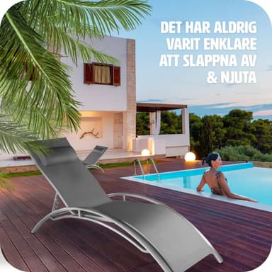 tectake 2 solsängar Alina - grå
