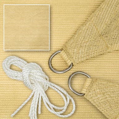 tectake Solsegel i polyeten kvadratiskt, beige - 400 x 400 cm