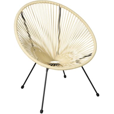 tectake 2 trädgårdsstolar Gabriella Retro i Acapulco-stil - beige