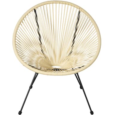 tectake 2 trädgårdsstolar Gabriella Retro i Acapulco-stil - beige