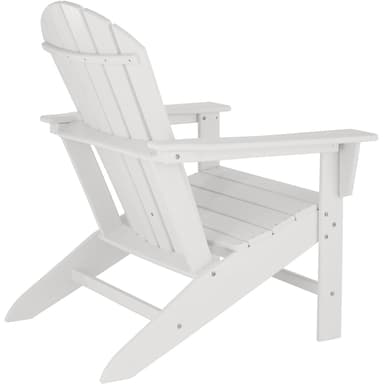 tectake Trädgårdsstol med fotstöd i Adirondack-design - vit/vit