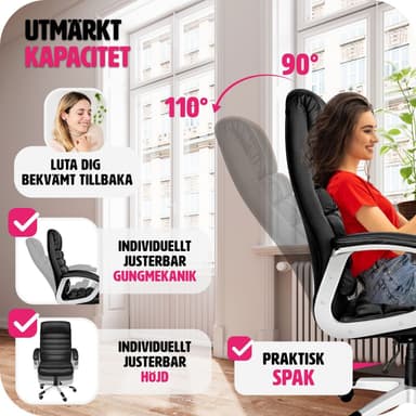 tectake Kontorsstol Paul - svart
