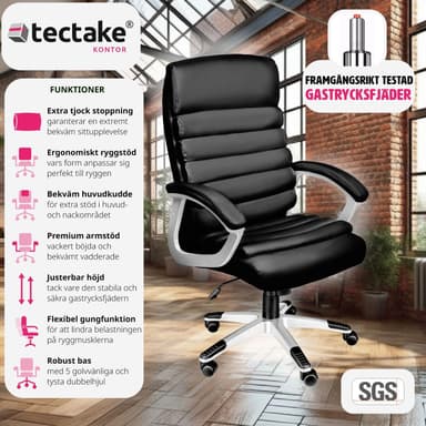 tectake Kontorsstol Paul - svart