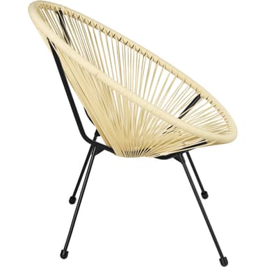 tectake 2 trädgårdsstolar Gabriella Retro i Acapulco-stil - beige