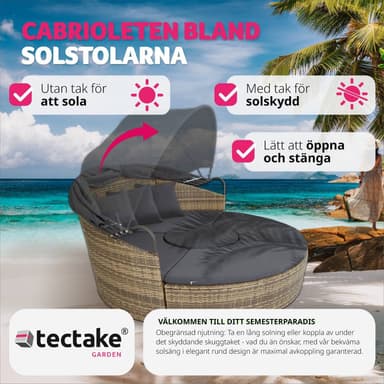 tectake Rund Solsäng Santorini i konstrotting - natur