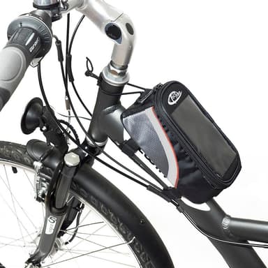 tectake Cykelväska för smartphones - 20,5 x 10 x 10,5 cm, svart/grå/röd