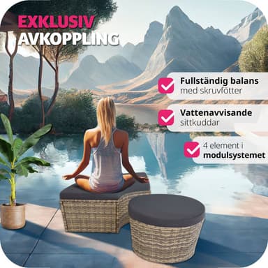 tectake Rund Solsäng Santorini i konstrotting - natur