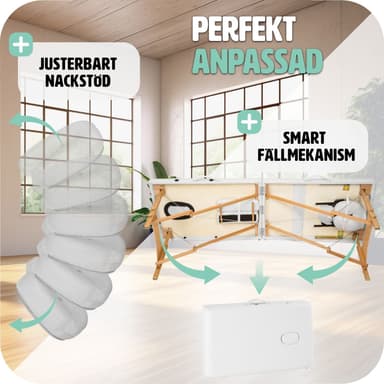 tectake 2-zons massagebänk 5 cm stoppning + väska - vit
