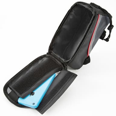 tectake Cykelväska för smartphones - 20,5 x 10 x 10,5 cm, svart/grå/röd