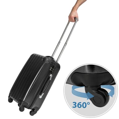 tectake Resväskeset i polycarbonat - svart