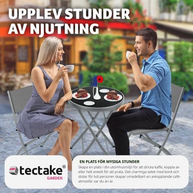 tectake Caféset Düsseldorf - grå