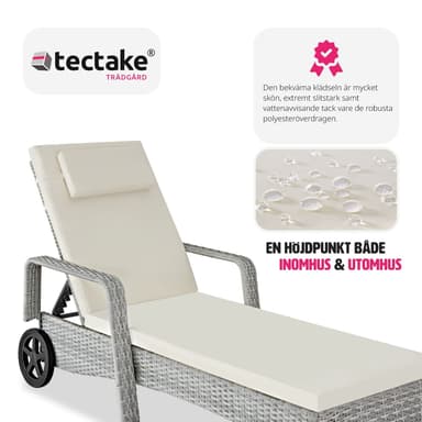 tectake Solsäng konstrotting Cassis med aluminiumram - ljusgrå
