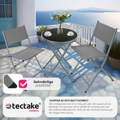 tectake Caféset Düsseldorf - grå