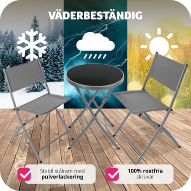 tectake Caféset Düsseldorf - grå