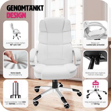 tectake Kontorsstol Jonas - vit