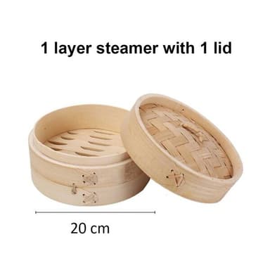 Ångkokare av bambu 20 cm med lock
