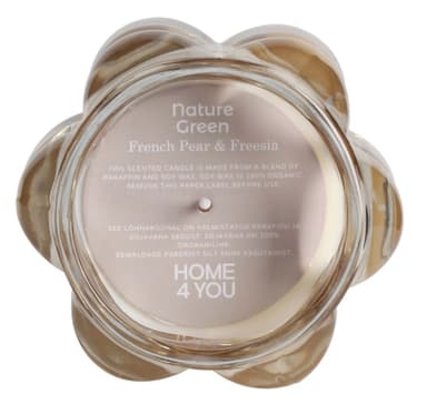 Doftljus i glas NATURE GREEN H9,2cm, French Pear & Freesia