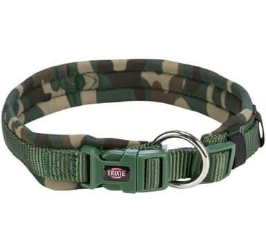Premiumkrage, extra bred neoprenstoppning, L: 49–55 cm/25 mm, kamouflage/grön