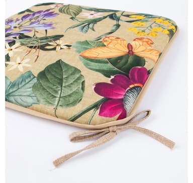 Stolsdyna AMAZONIA 39x39cm, beige blommig