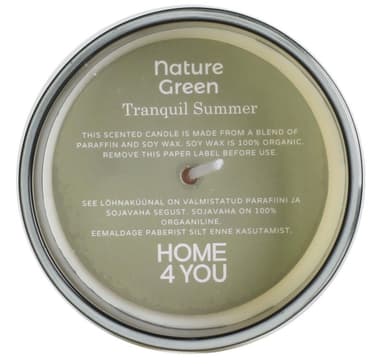 Doftljus i glas NATURE GREEN H9,5cm, Tranquil Summer