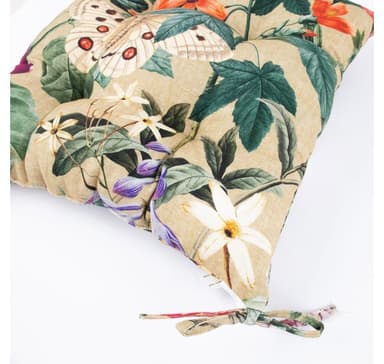 Stolsdyna AMAZONIA 40x40cm, beige blommig