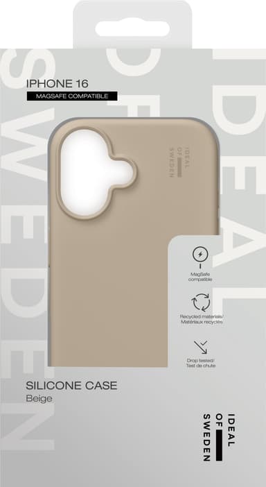 iDeal of Sweden Silicone iPhone 16 fodral (beige)