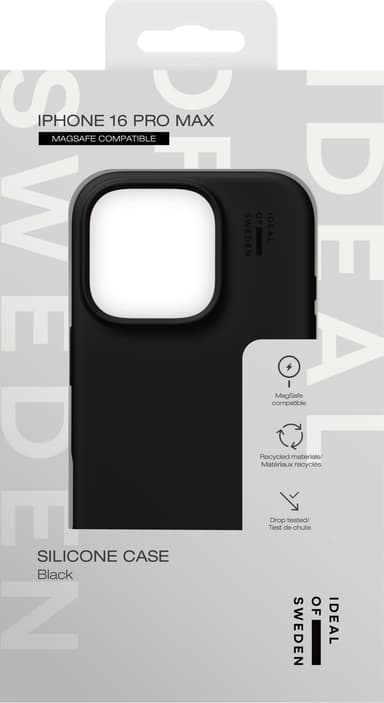 iDeal of Sweden Silicone iPhone 16 Pro Max fodral (svart)